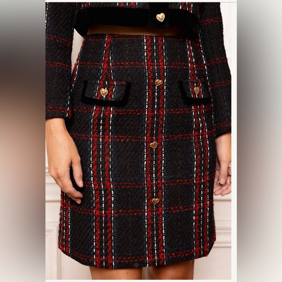 Ivy City Reagan Skirt in Deep Navy Plaid - Sz Small - Picture 3 of 6